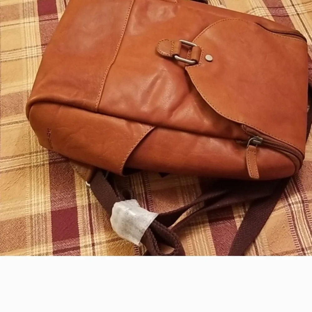 Jack Georges convertable backpack,buffalo leather, Honey